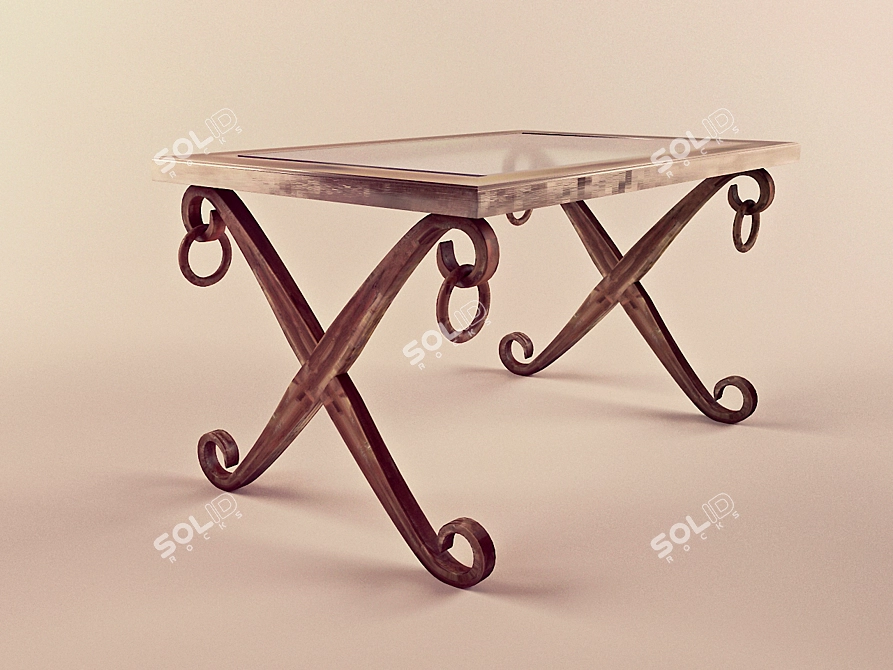Classic Wood Side Table 3D model image 1