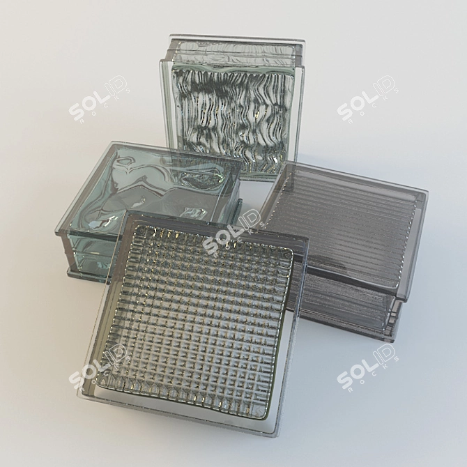 Crystal Clear Glass Blocks 3D model image 1