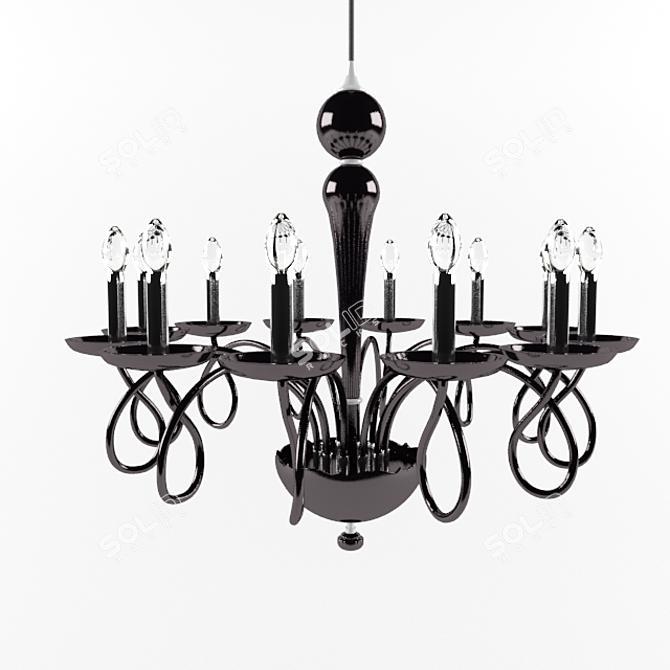 Amalfi Glass & Metal Chandelier 3D model image 1