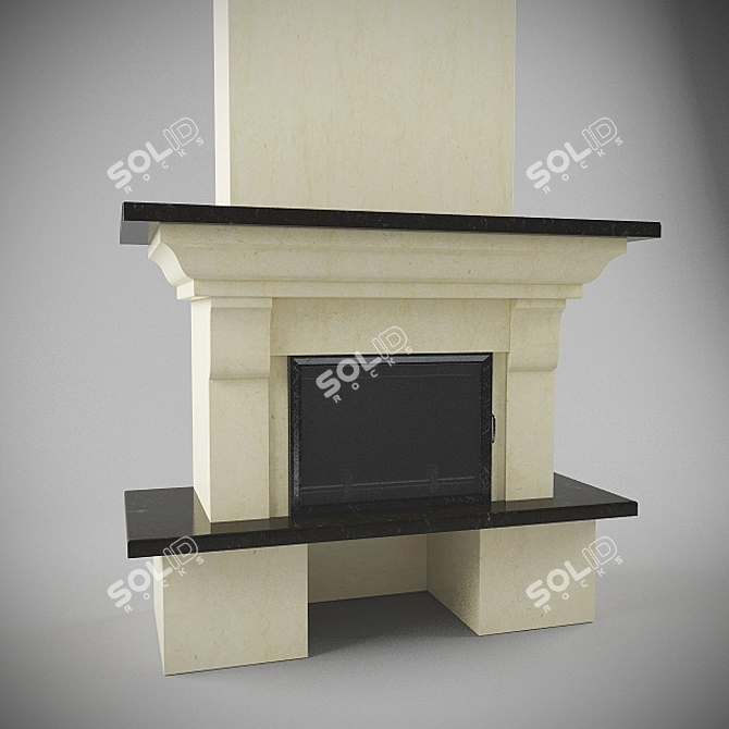 CozyFire: Modern Fireplace for Ultimate Comfort 3D model image 1