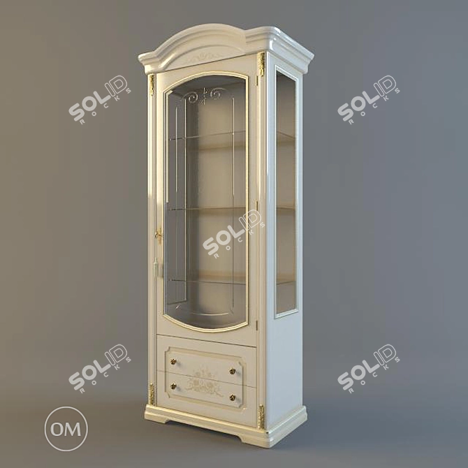 Floriana Beige Showcase: Elegant Design by Miassmobili 3D model image 1