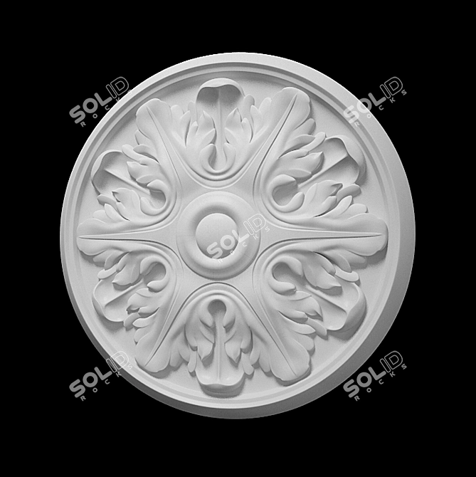 CNC Rosette Decor Mold 3D model image 1