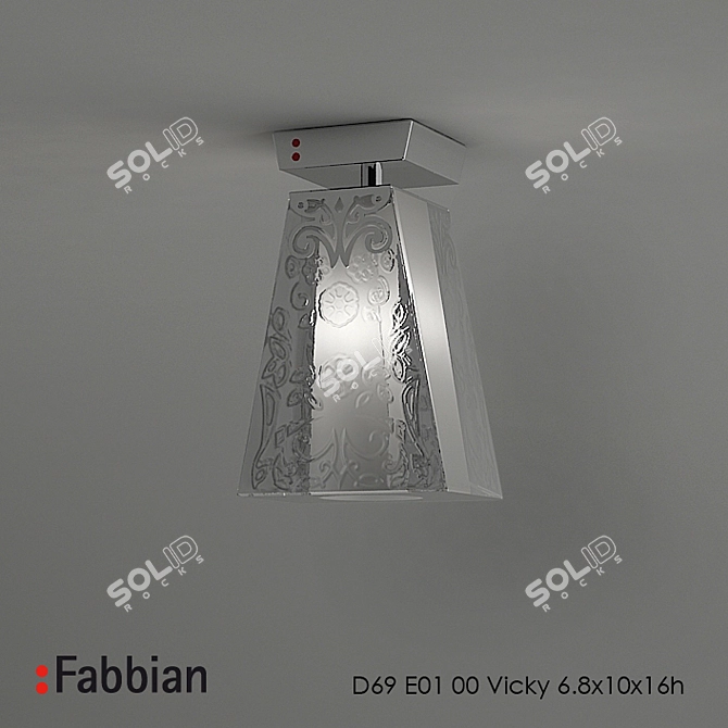 Elegant Glass Pattern: Fabbian Vicky D69 3D model image 1