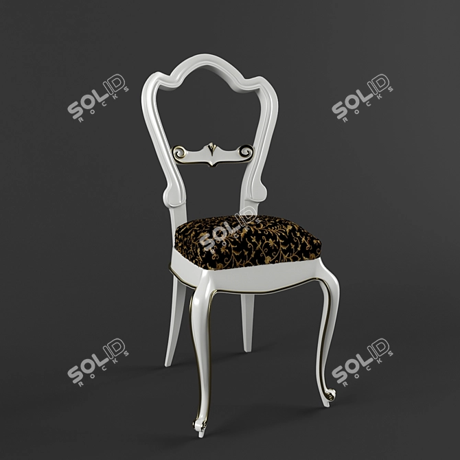 Elegant White Chair 3D model image 1