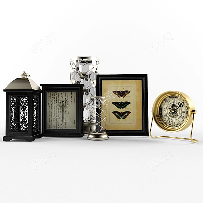 Elegant Home Decor Set 3D model image 1