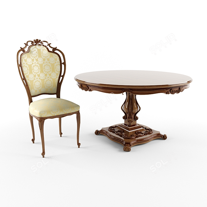 Modern Dining Set 3D model image 1