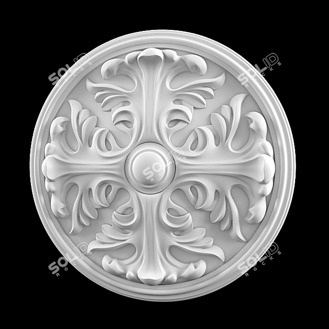 Decorative CNC Rosette Mold 3D model image 1