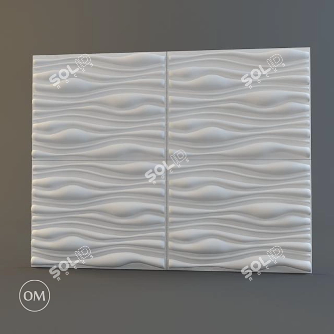 Eco Bamboo 3D Wall Panel 3D model image 1