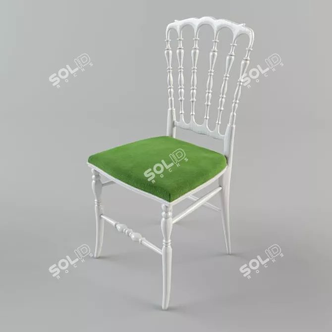 Elegant Classic High Chair 3D model image 1