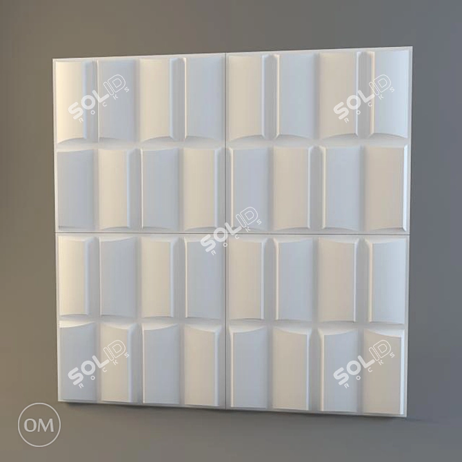 Bamboo Wave 3D Wall Panel 3D model image 1