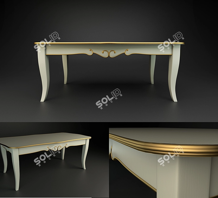 Elegant Wood Table 3D model image 1