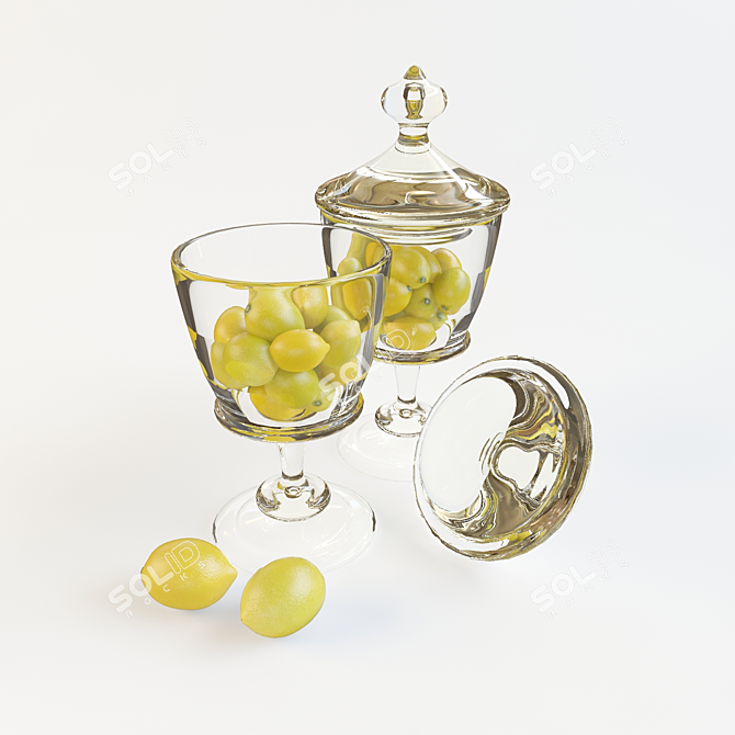 Fresh Citrus Lemons 3D model image 1