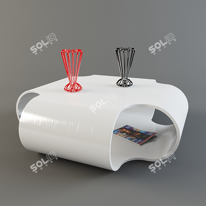 Modern Square Coffee Table 3D model image 1