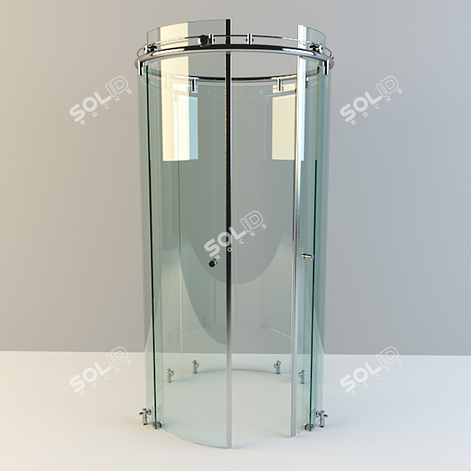 Sleek 1100mm Round Glass Shower 3D model image 1