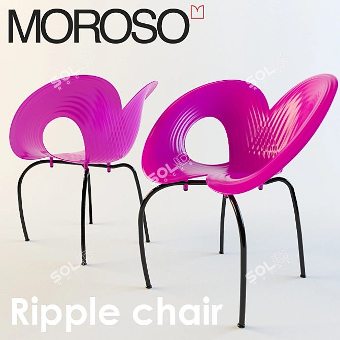 Elegant MOROSO Ripple Chair 3D model image 1