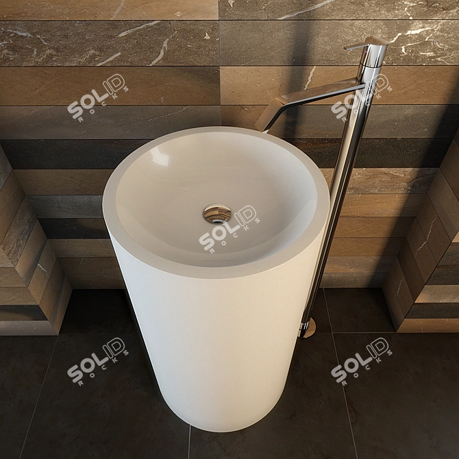 ANTONIO LUPI Xilox: Elegant Basin with Mixer 3D model image 1