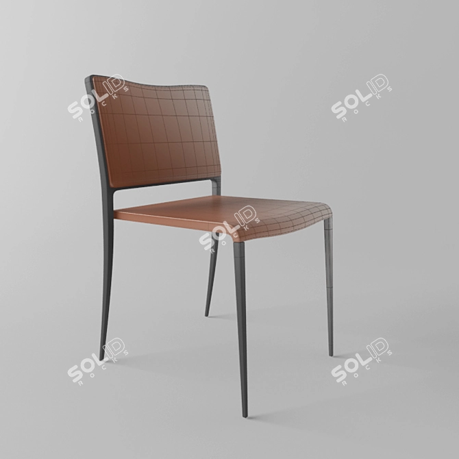 Modern Mya Chair with Aluminum Legs and Faux Leather Seat 3D model image 1