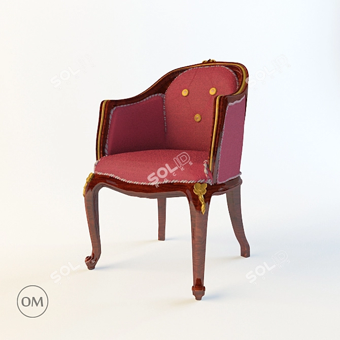 Elegant Swivel Chair with Adjustable Height 3D model image 1