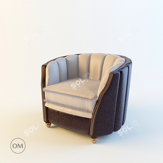 Elegant Zarina Wooden Armchair 3D model image 1