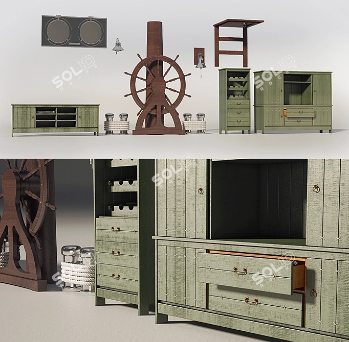 Seaside-themed Office Cabin 3D model image 1