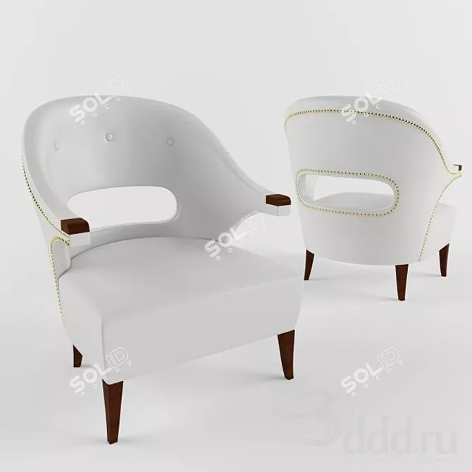 Taylor Llorente Deco Armchair: Artistic Elegance 3D model image 1