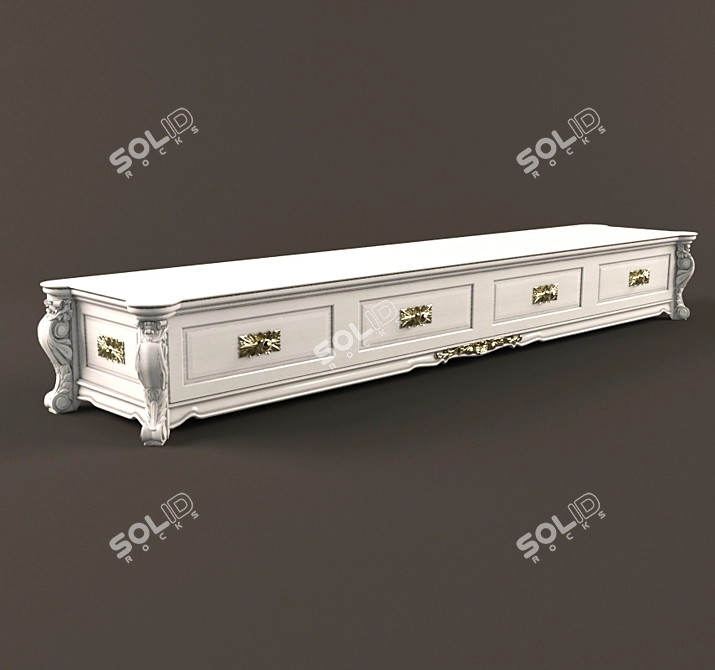 Grand Collection White Wall Cabinet 3D model image 1