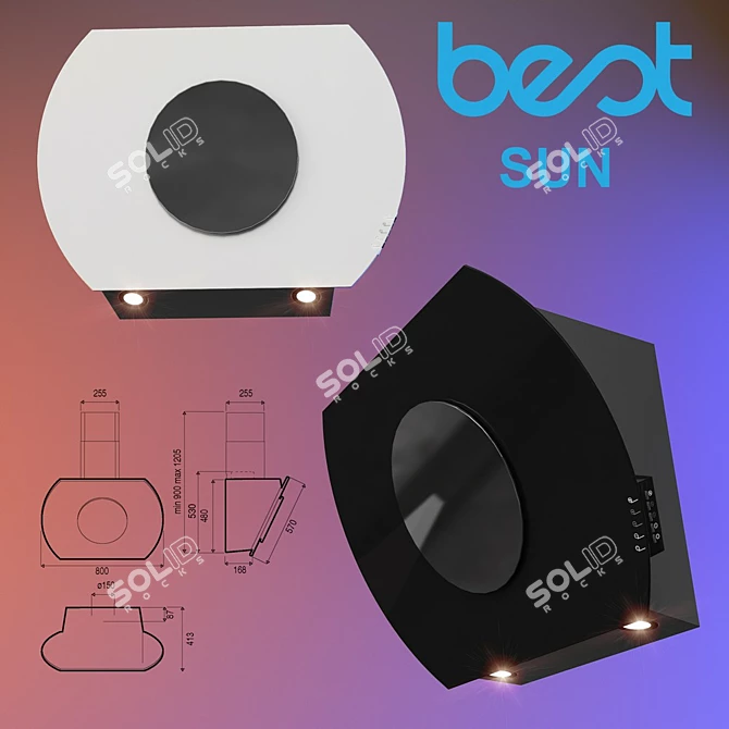 Sleek Wall-Mounted Best Sun 3D model image 1