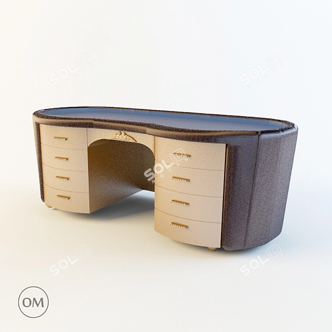 Luxury 9-Drawer Vanity Table 3D model image 1