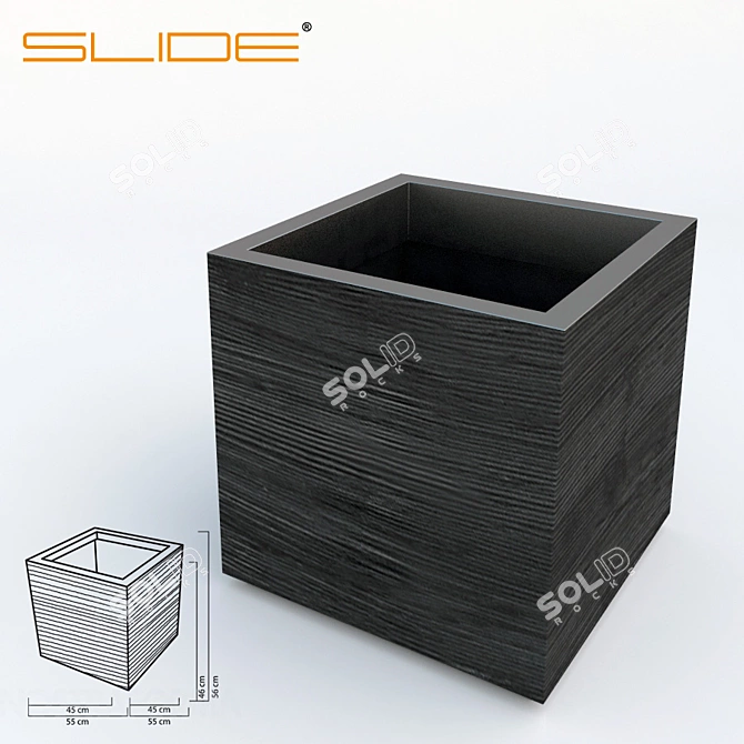 Quadra-Slide: Innovative Sliding Pots 3D model image 1