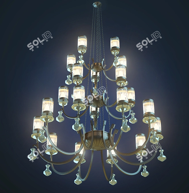 Elegant Sparkling Chandelier 3D model image 1