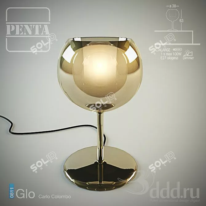 Gilded Glow: Penta Light's Illuminating Masterpiece 3D model image 1