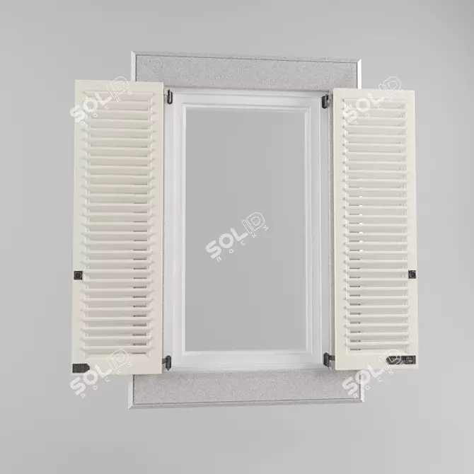 Double Window Shutters 3D model image 1