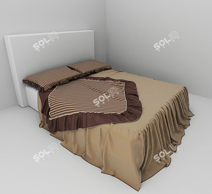 Cozy Sleep Set: Blankets & Pillows 3D model image 1