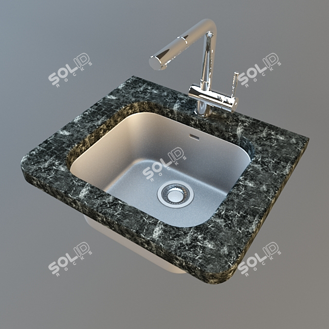 Alveus Franke 390 Stainless Steel Sink 3D model image 1