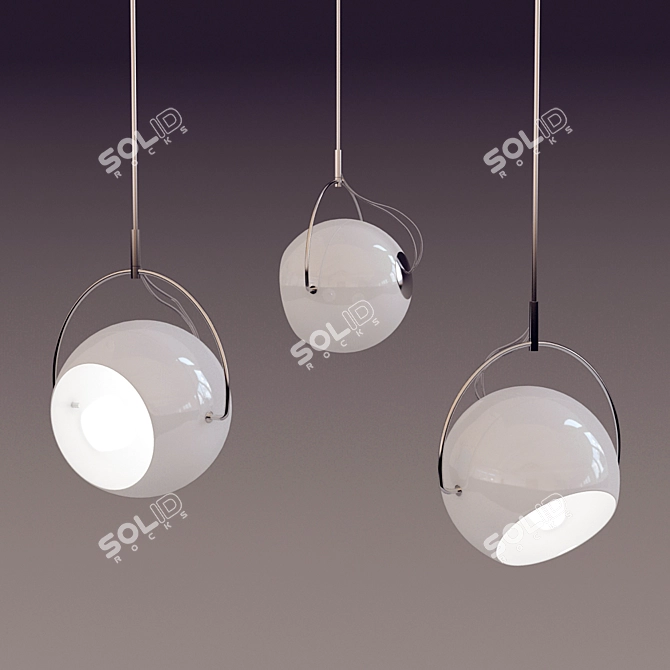 Beluga White Pendant Light | Fabbian 3D model image 1