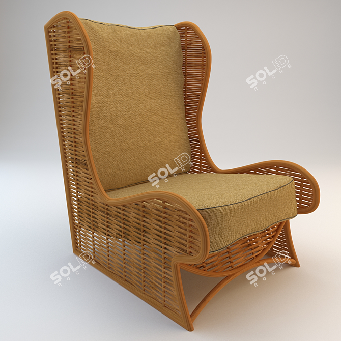 Cozy Woven Armchair 3D model image 1