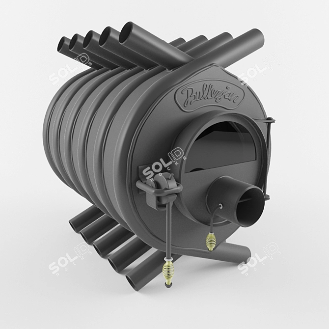 Efficient Wood Burning Stove 3D model image 1