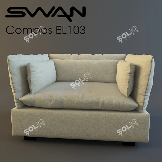 Modern Swan Compos EL103 Chair 3D model image 1