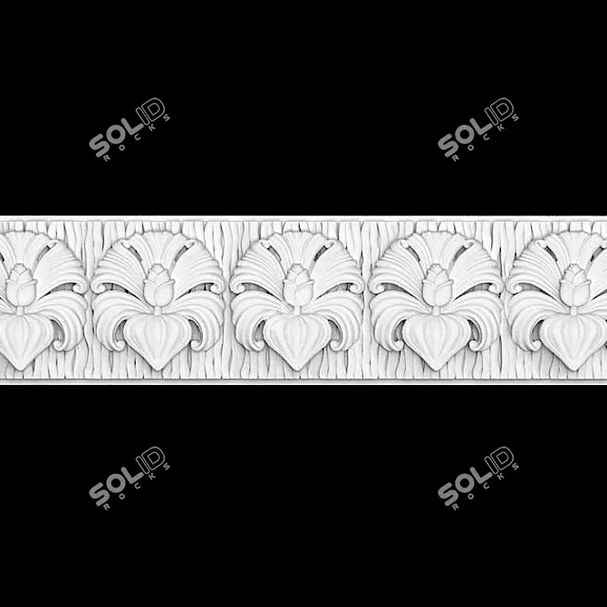 Elegant Frieze Moulding 3D model image 1