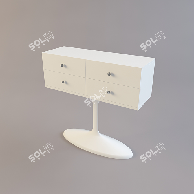 Trumpet White Console: Sleek & Chic 3D model image 1