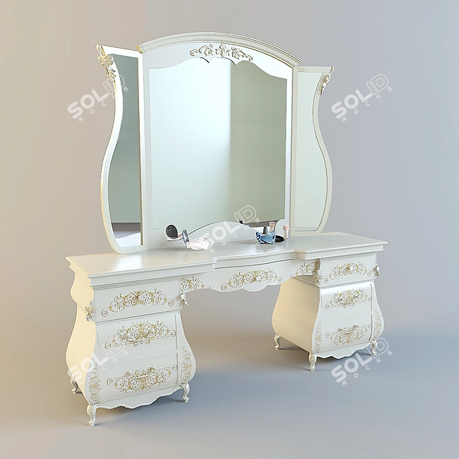 Elegant Monreale Laccata Vanity 3D model image 1