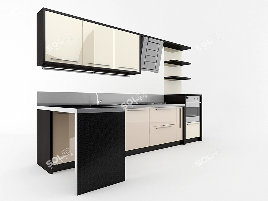 Title: Modern Matte Kitchen by ZOV 3D model image 1