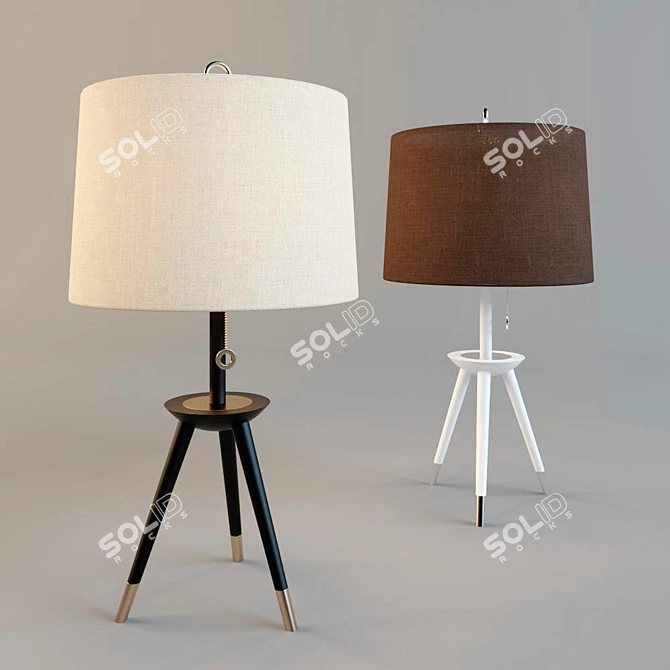 Elegant Ventana Table Lamp 3D model image 1