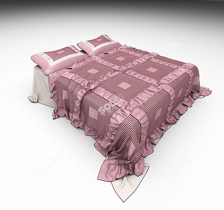 Cozy Comfort Set: Blankets & Pillows 3D model image 1