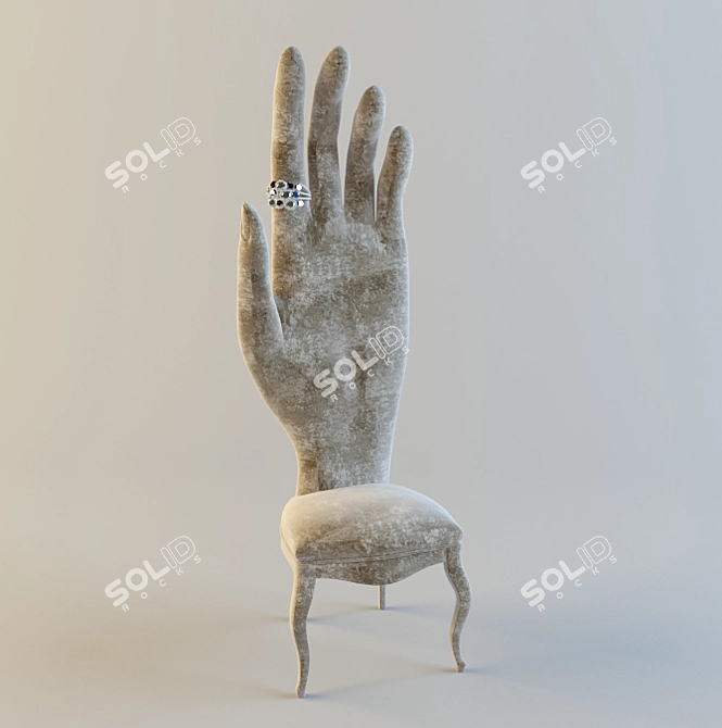 Modern Armchair in Unique Hand-Shaped Design 3D model image 1