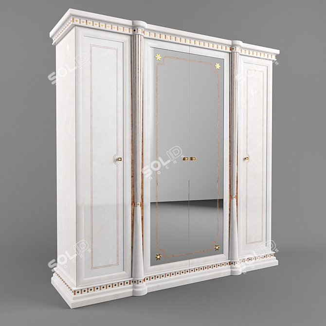 Elegant Princesse Classic Italian Wardrobe 3D model image 1