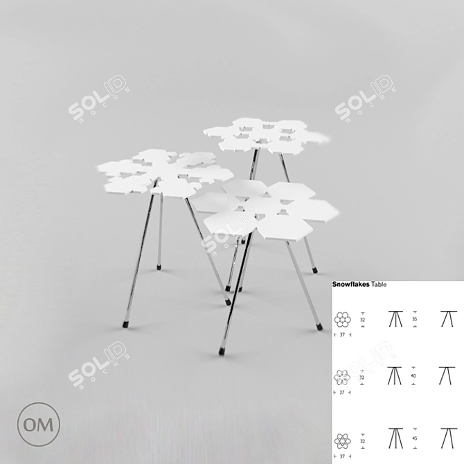 Title: Snowflake Table Set by Offecct 3D model image 1