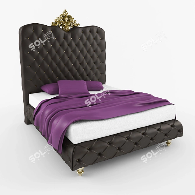 Art Deco Style Bed 3D model image 1