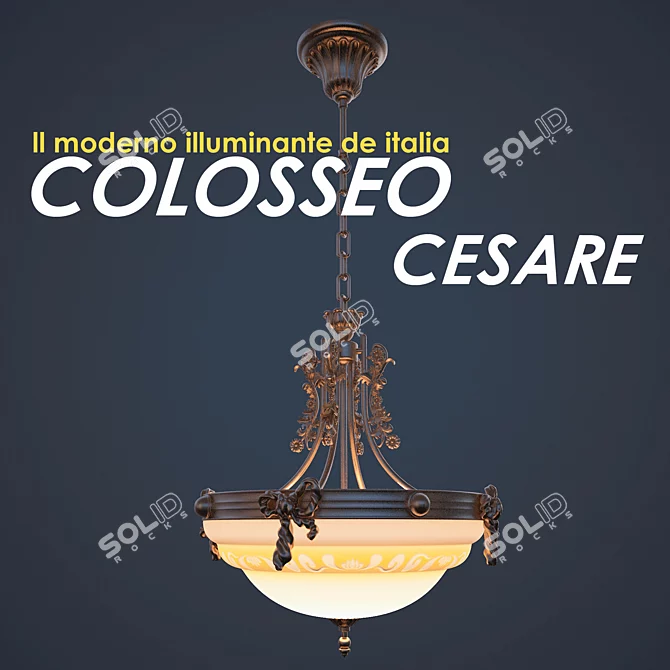 Bronze Colosseo CESARE Pendant Light 3D model image 1