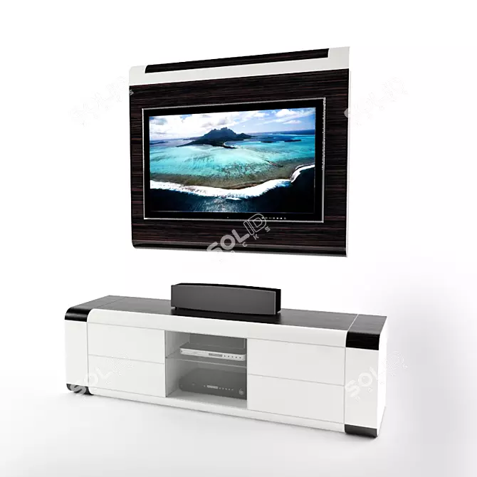 Pierre Cardin TV Stand Set 3D model image 1